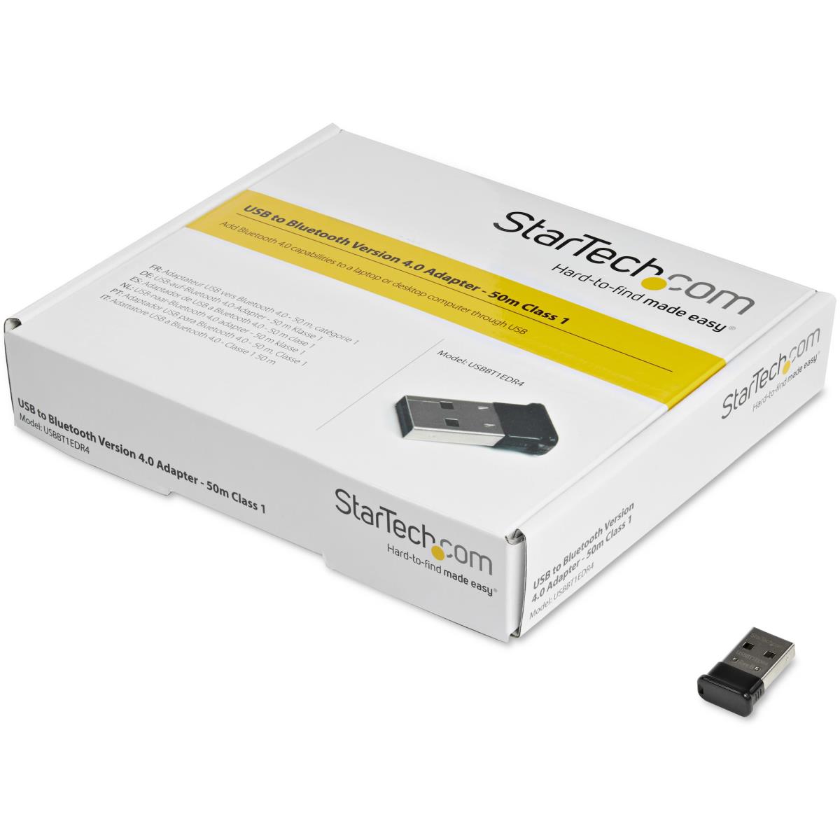 StarTech.com Mini USB Bluetooth 4.0 Wireless Dongle Class 1 EDR Adapter 50m