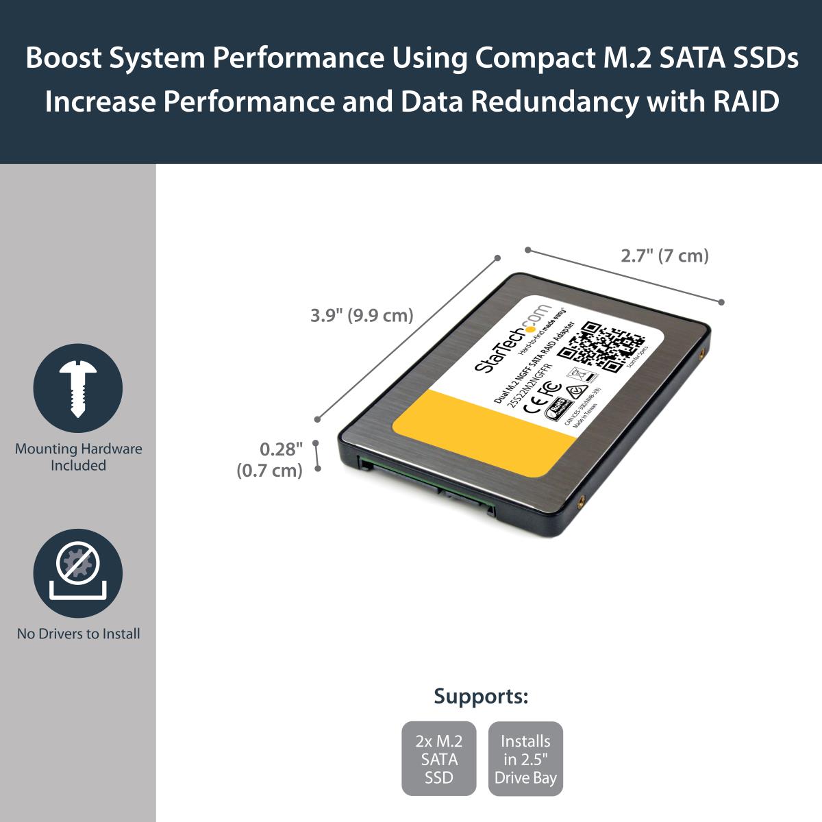 Startech : BOITIER USB 3.1 DUAL SLOT pour SSD M.2 SATA - RAID