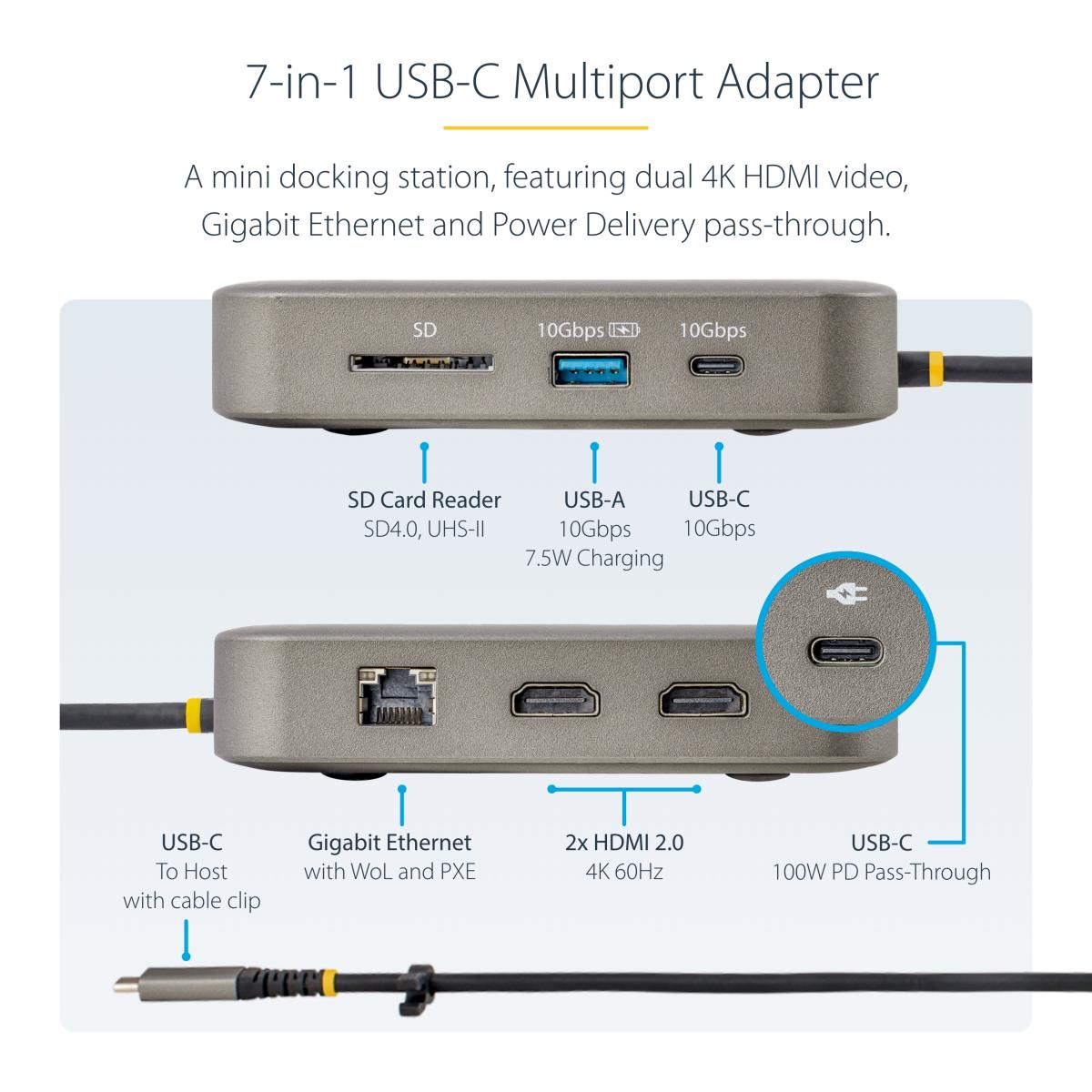 Hub USB-C à 4 Ports (10Gbps) avec 3x USB-A & 1x USB-C - Power Delivery  Passthrough 100W - Adaptateur USB 3.2 Gen 2 Type C pour PC Portable 