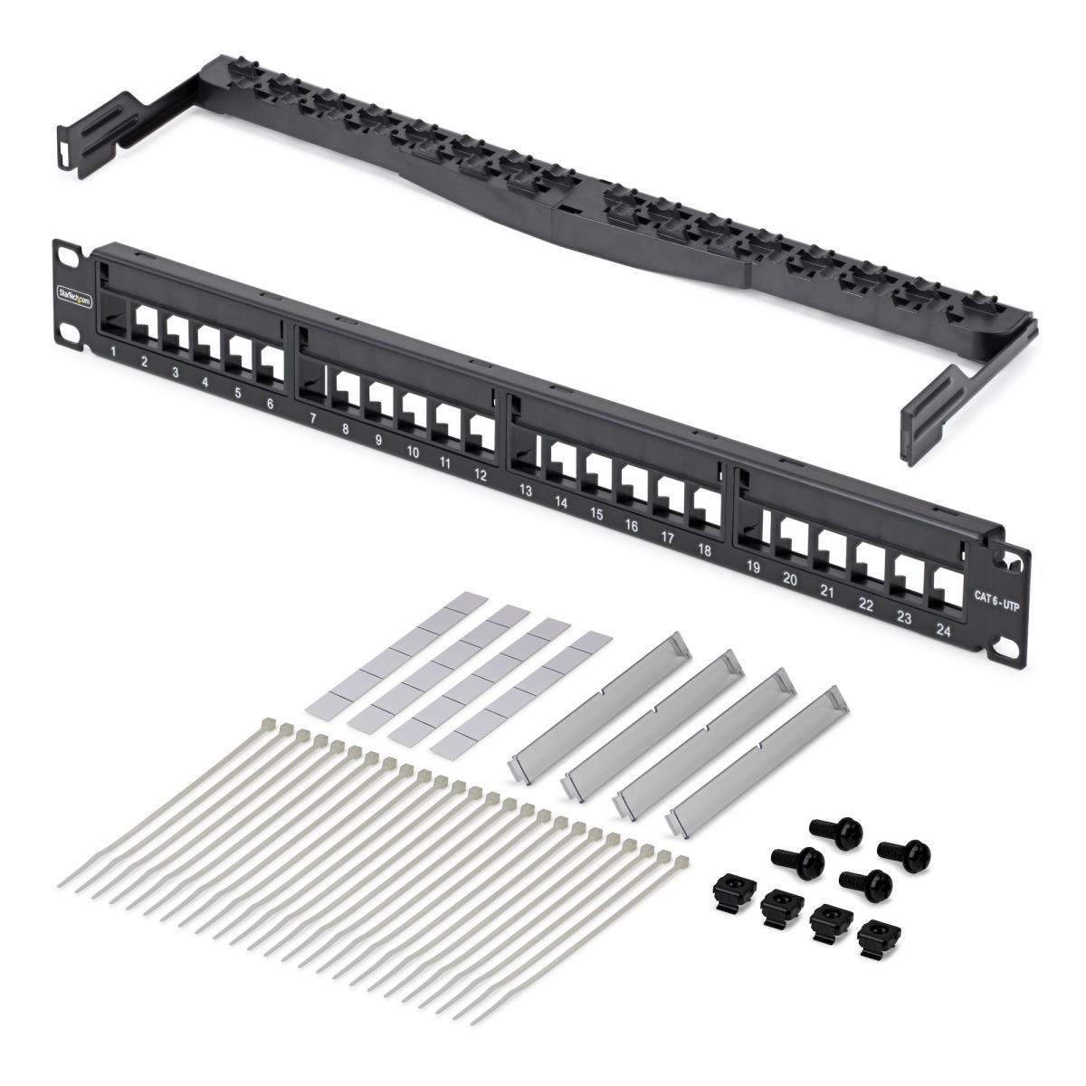 STARTECH.COM Keystone Patch Panel 24 Port 1u Blank - C6PANELUTP241UCM ...