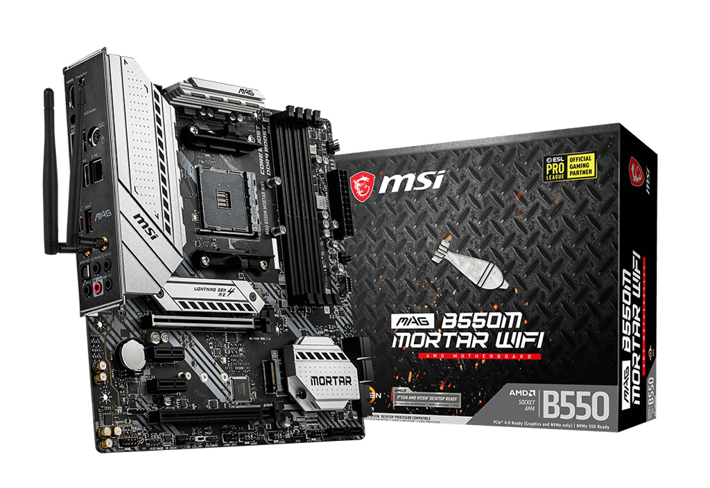 MSI Carte mère PRO B550M-P GEN3, micro-ATX, AM4 - compatible AMD