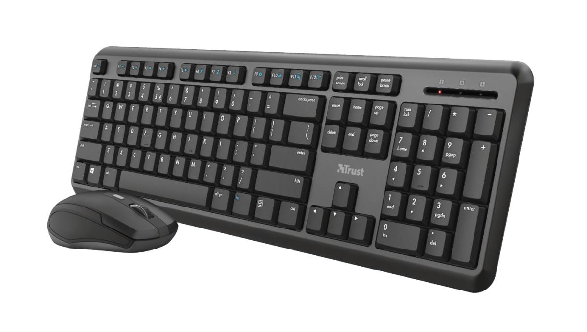 TRUST Wireless Keyboard Ody - Silent - Black - Azerty Belgian And Mouse Set  - 24155 - /fr