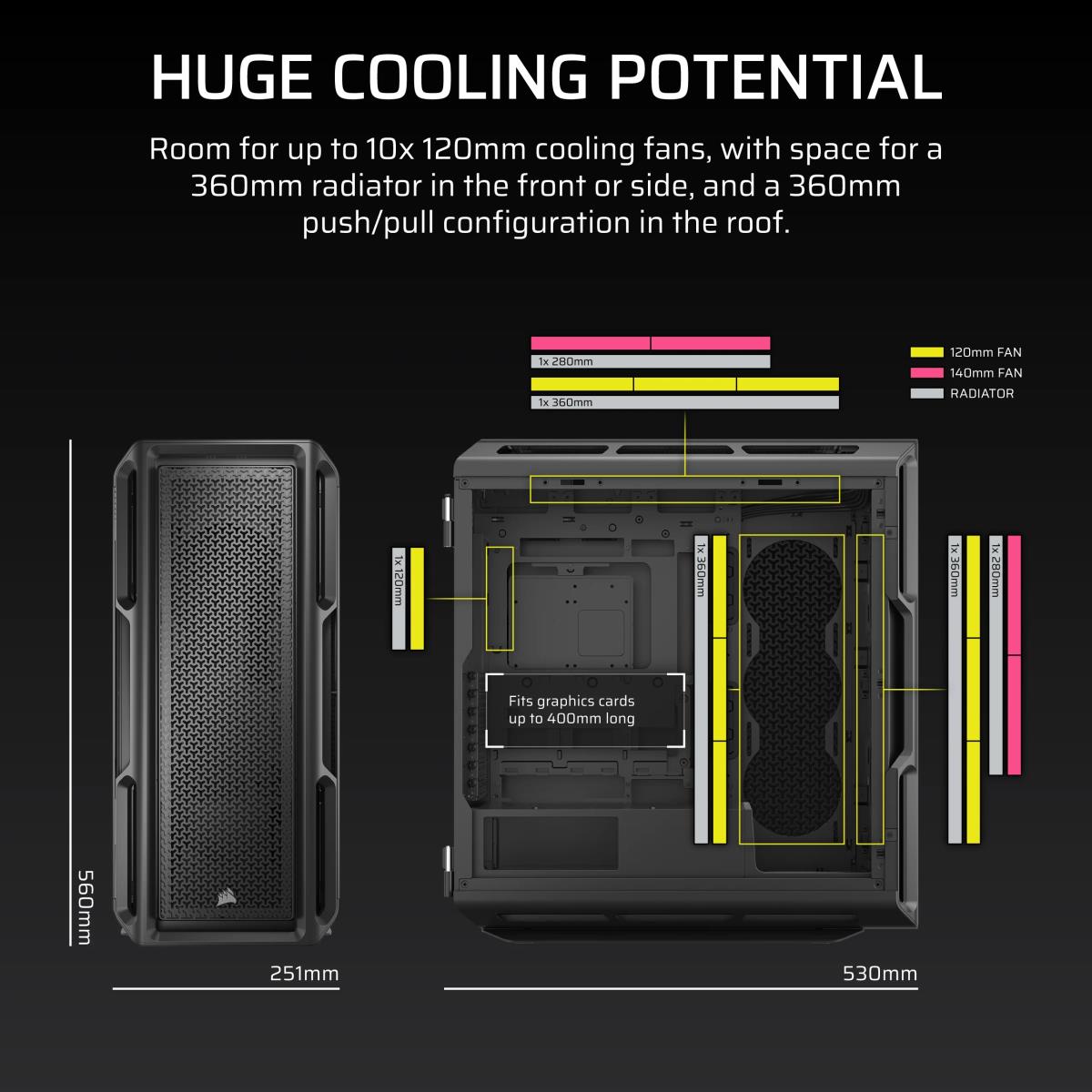 CORSAIR Pc Case - 5000t Mid-tower High-performance - CC-9011300-WW ...