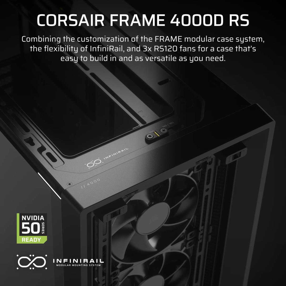Case Frame Interior CORSAIR Pc Case - Frame 4000d Rs Modular Mid-tower - CC-9011312-WW ...