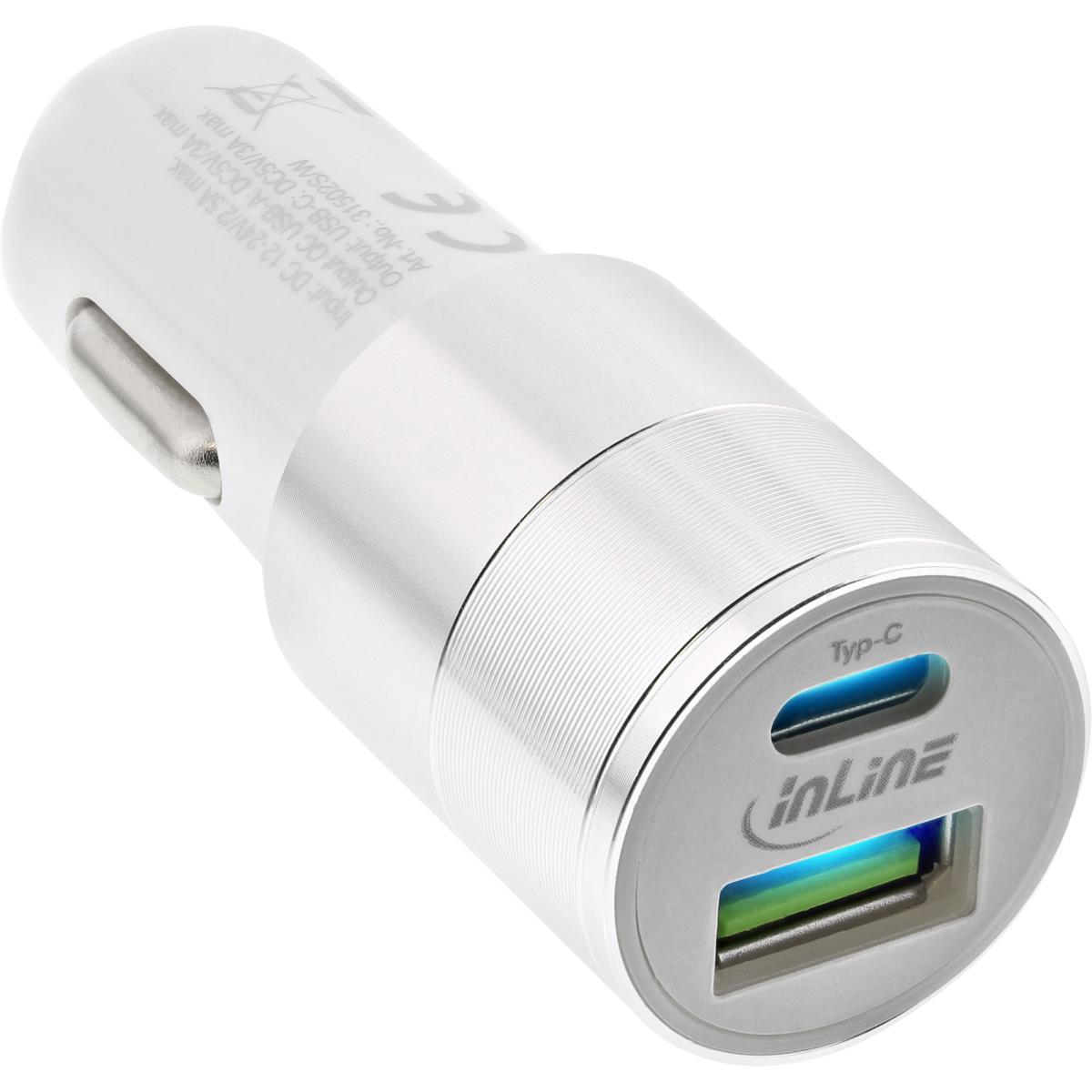 INLINE INC USB car charger power-adaptor Quick Charge 3.0 12/24VDC - 5V ...