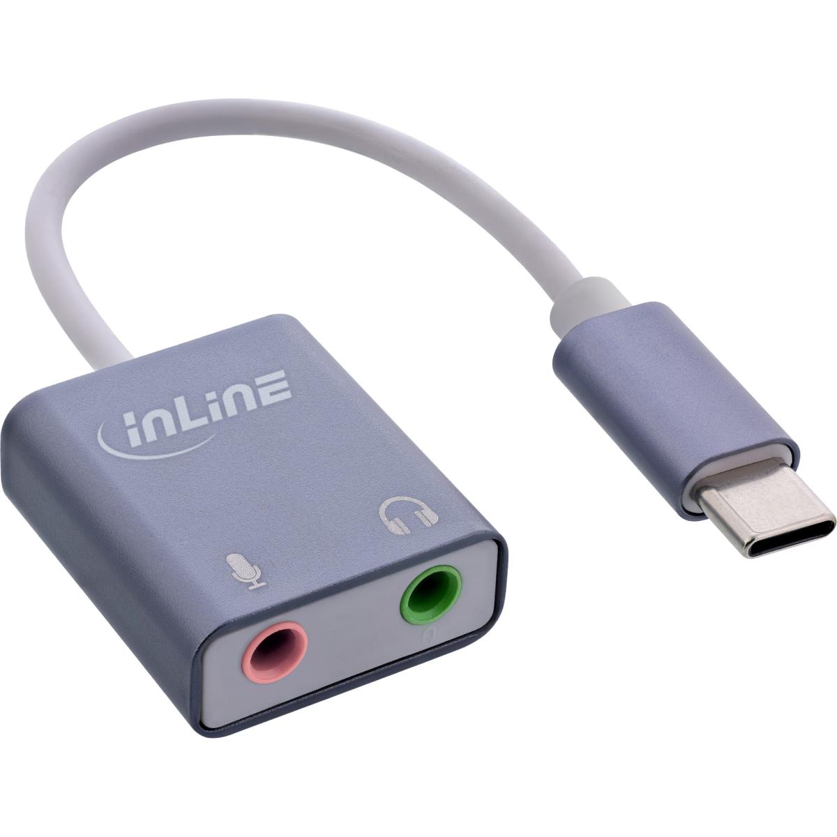 INLINE INC USB Audio Sound Adapter USB-C Cable - 33051F - Redcorp.com/en