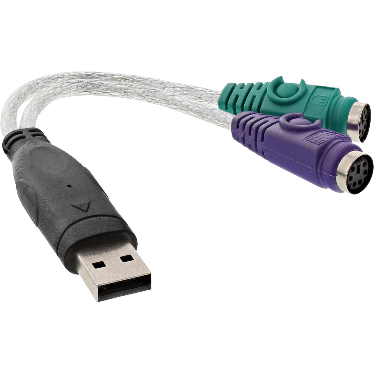 INLINE INC USB to PS/2 Converter USB Type A male / 2x PS/2 female ...