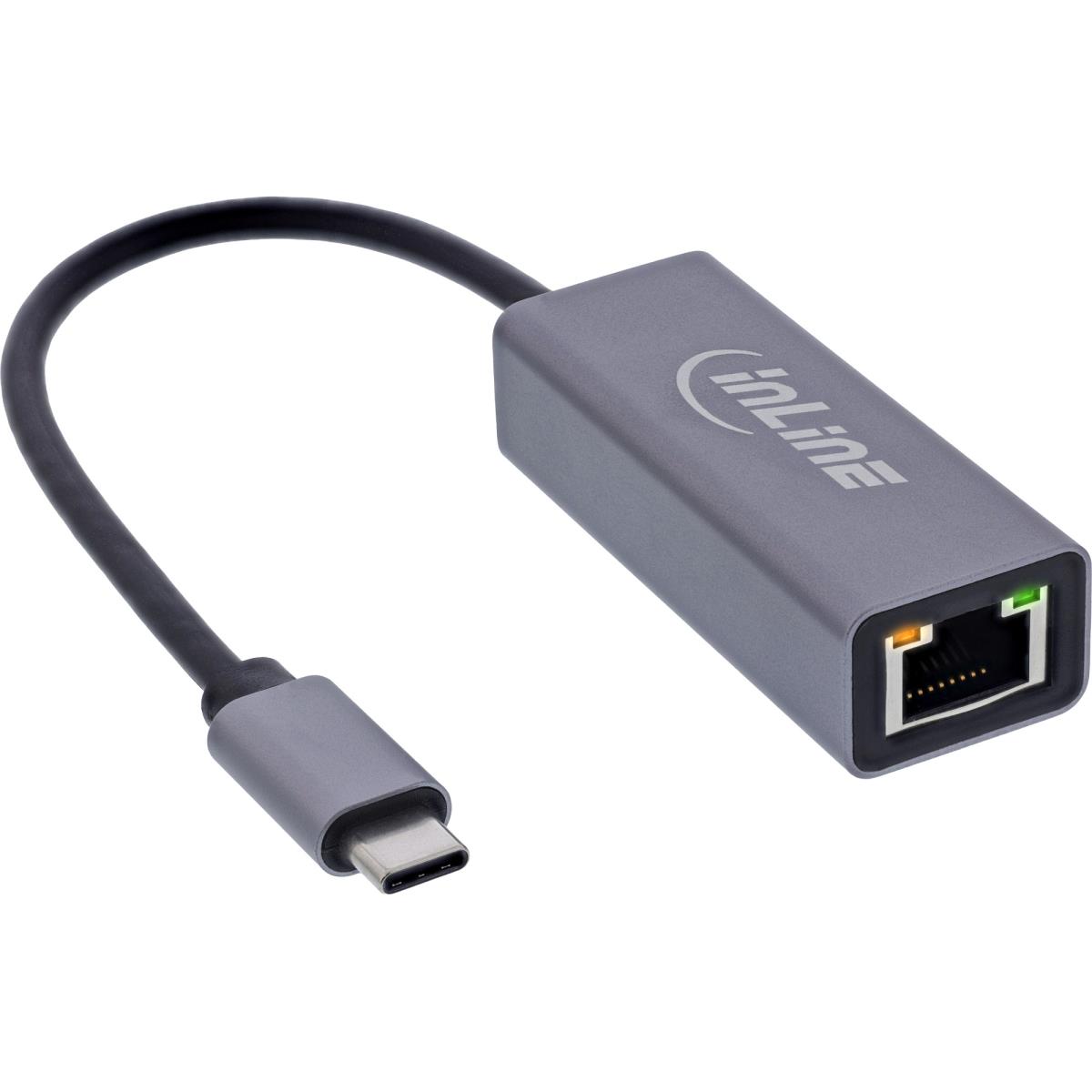 Usb Storage Network Cable INLINE INC USB 3.2 network adapter cable, USB-C to RJ45 Gigabit network ...