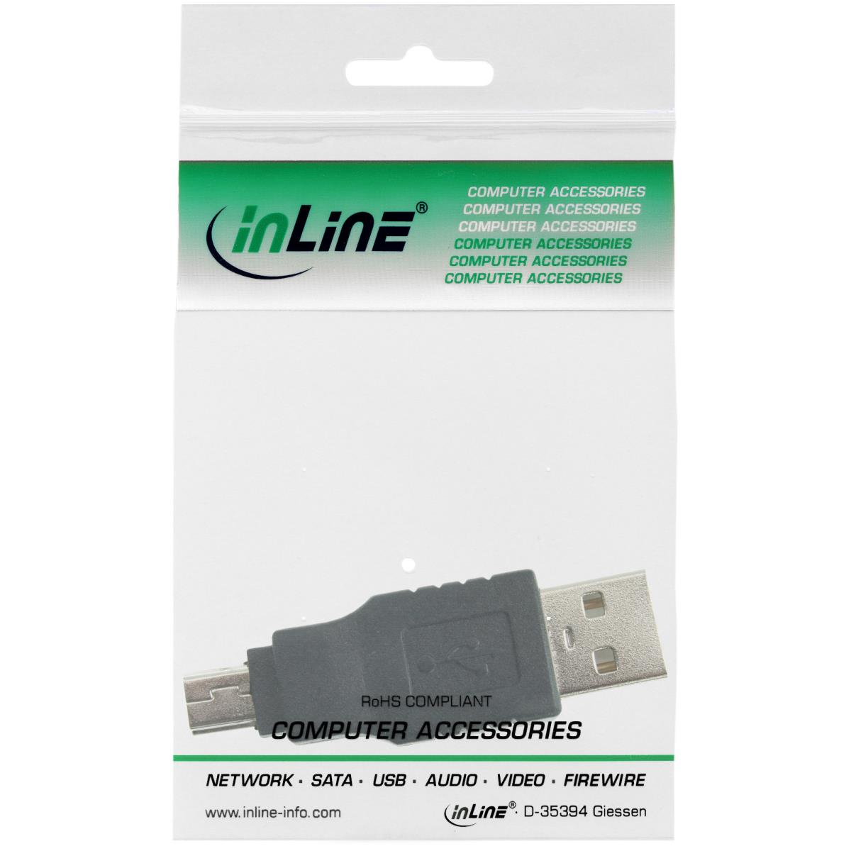 INLINE INC Adapter USB 2.0 Type A Male / Mini-usb 5 Pin Male - 33441C ...