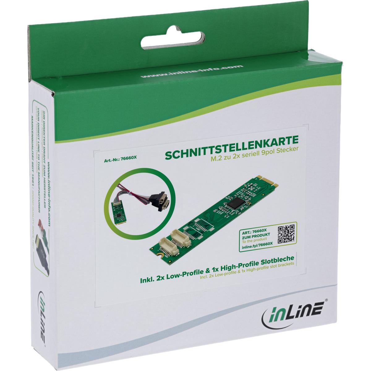 M Series Serial Interface Module INLINE INC interface card M.2 to 2x serial 9-pin connector - 76660X ...
