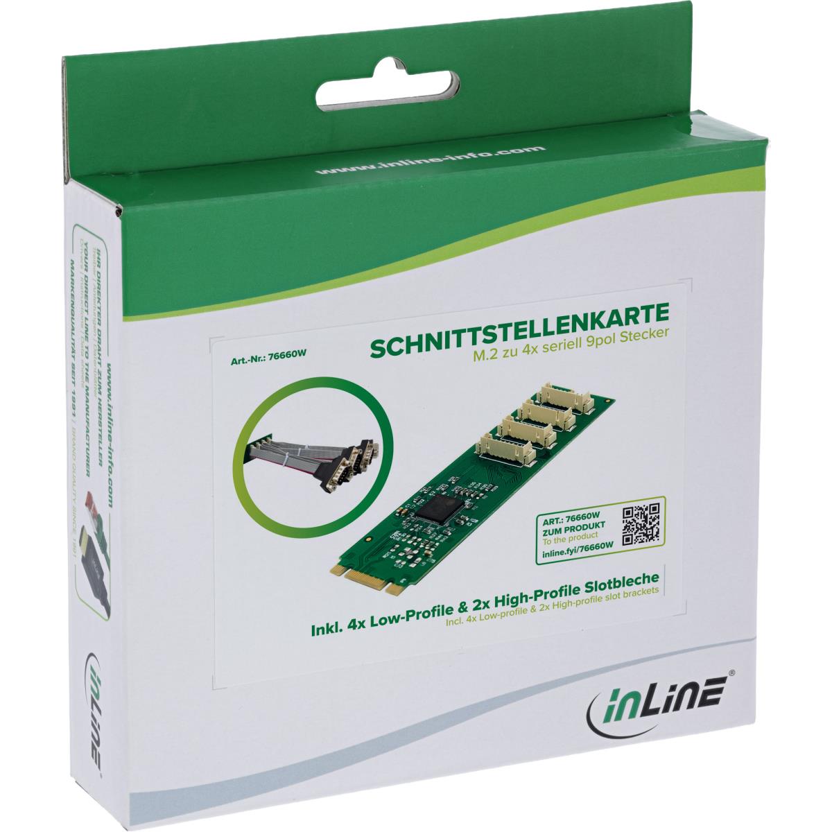 M Series Serial Interface Module INLINE INC interface card M.2 to 4x serial 9-pin connector - 76660W ...
