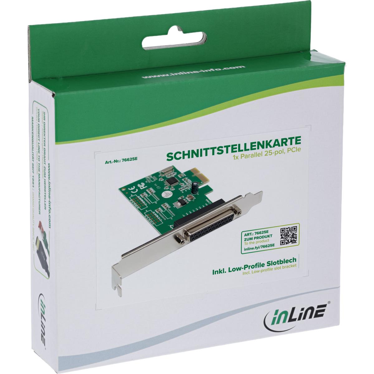 INLINE INC Interface card 1x Parallel 25-pin Pci-e - 76625E - Redcorp ...