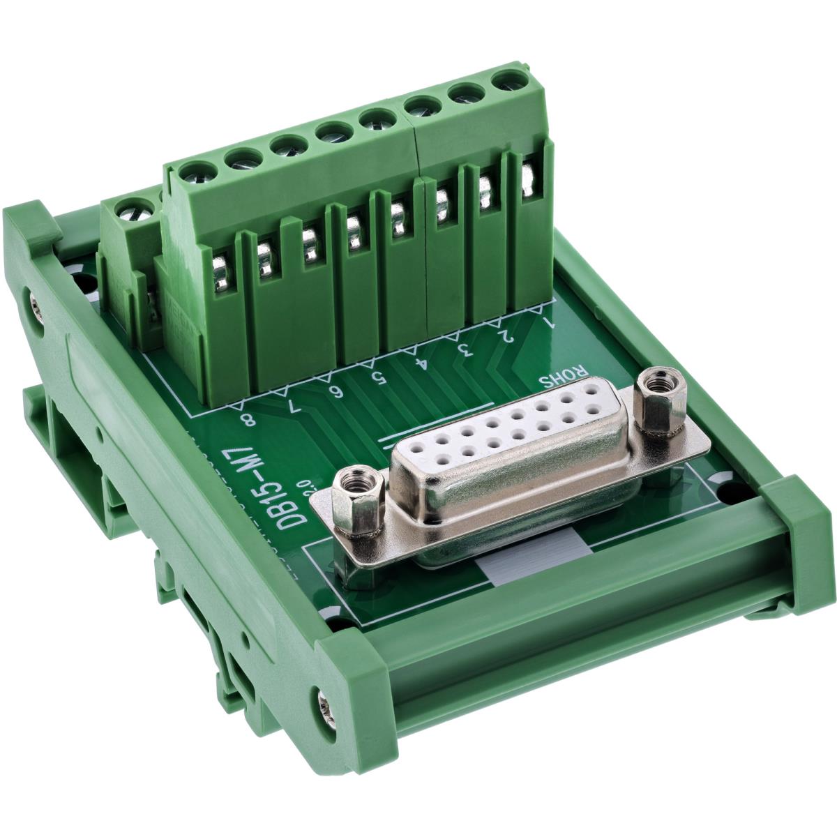 INLINE INC D-sub 15 Terminal Block Socket Screw Terminal For Top-hat ...