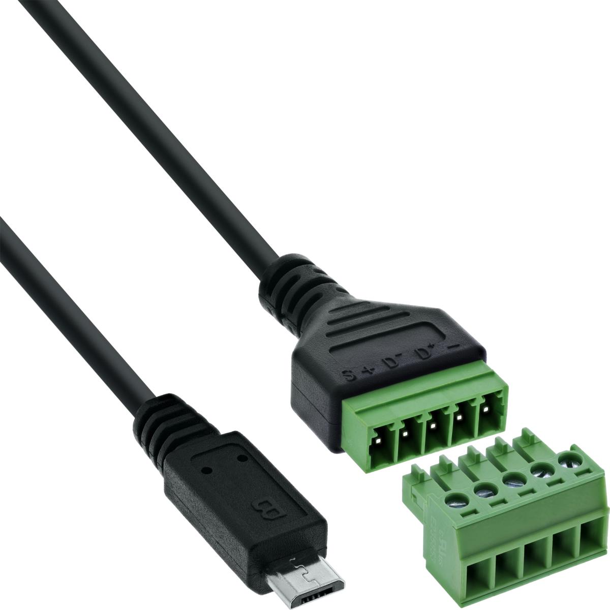 Micro Usb Socket Inline INLINE INC Micro USB Plug To Terminal Block, 5-pin, With Cable - 92504C ...