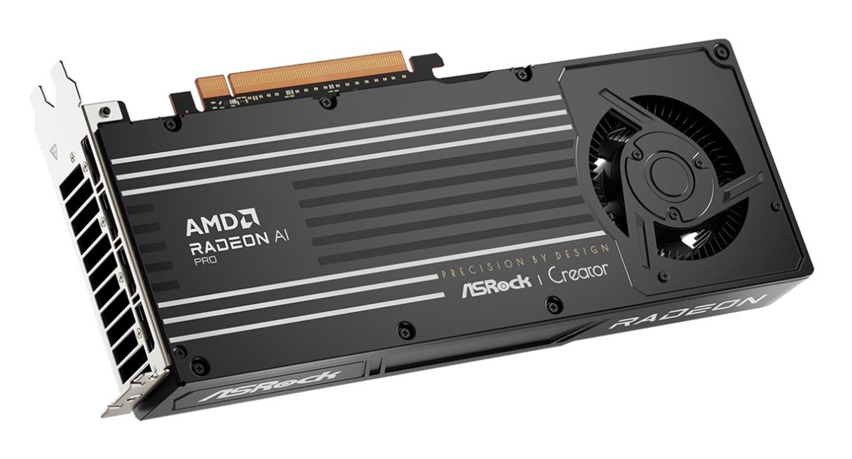 Amd Radeon Displayport ASROCK Graphic Card Amd Radeon Ai Pro R9700 Creator 32GB Gddr6 4 X ...