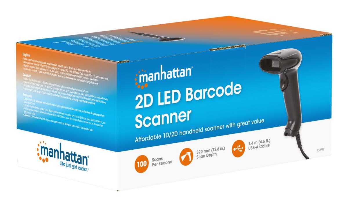 Led Bar Code INTELLINET/MANHATTAN 2D LED Barcode Scanner - 153997 - Redcorp.com/en