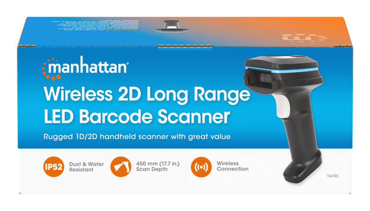 INTELLINET/MANHATTAN Wireless 2D Long Range LED Barcode Scanner ...