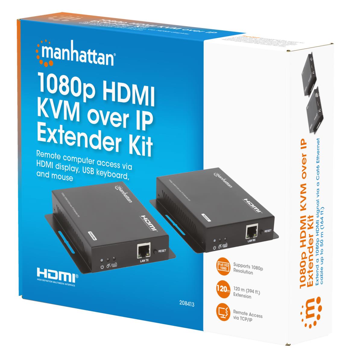 INTELLINET/MANHATTAN HDMI KVM over IP Extender Kit 1080p, 120m - 208413 ...