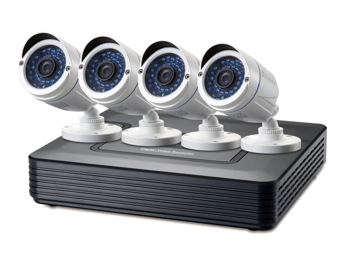 kit vidéo-surveillance avec 4 caméras HD 1024P + enregistreur