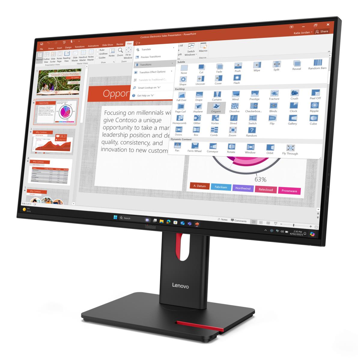 LENOVO Desktop Monitor - ThinkVision T27-40 - 27in - 1920x1080 (Full HD ...