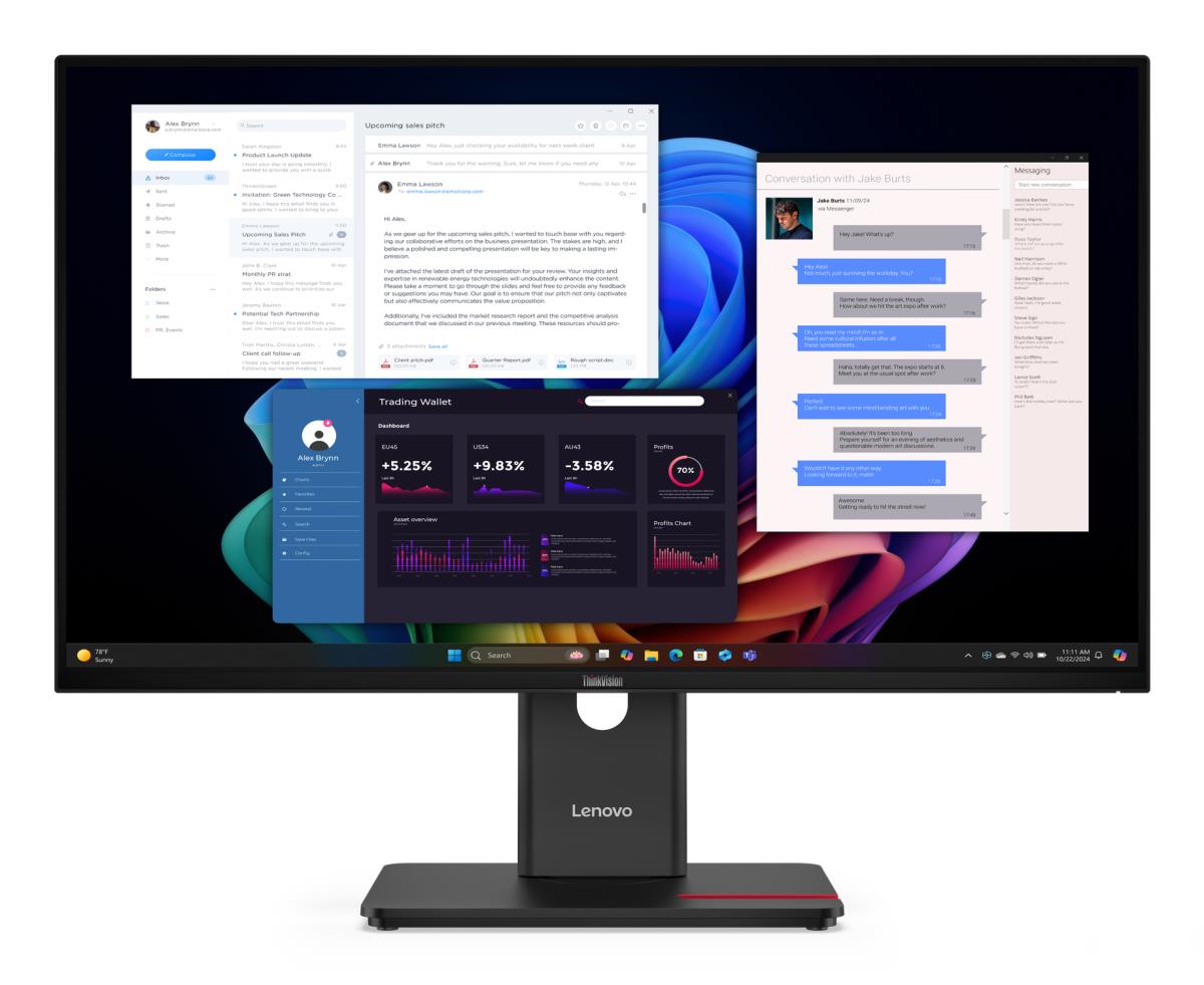 LENOVO Desktop USB-C Monitor - ThinkVision T27UD-40 - 27in - 3840x2160 ...