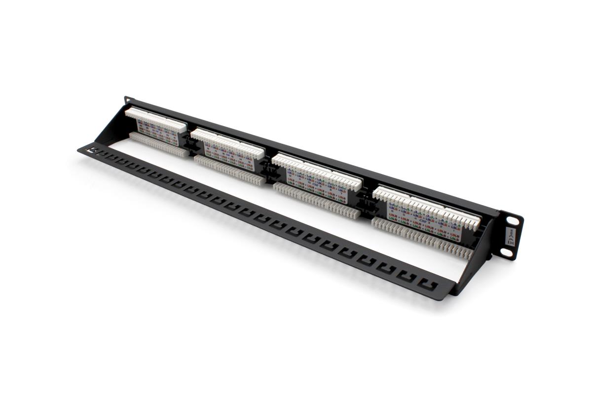 DIGITUS Patch Panel, CAT 5e unshielded, rack mount, color black (RAL ...