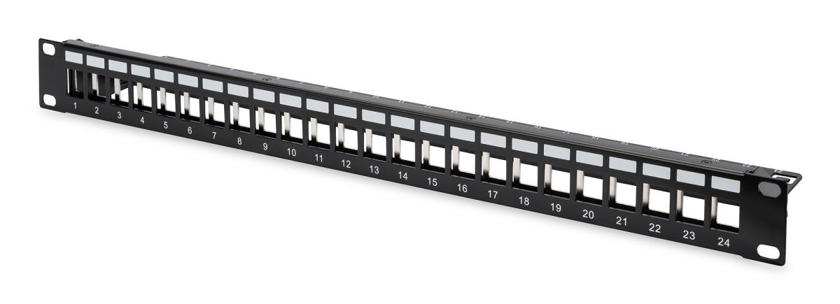 DIGITUS Modular Patch Panel - shielded w. 24x DN-93615 24-port 1U rack ...