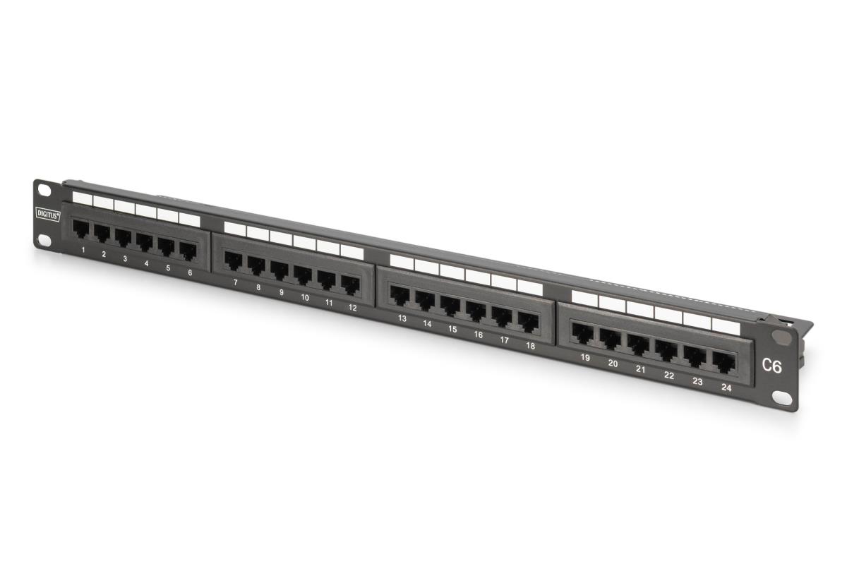 DIGITUS Patch panel - CAT6, Class E unshielded 24-port RJ45, 8P8C, LSA ...