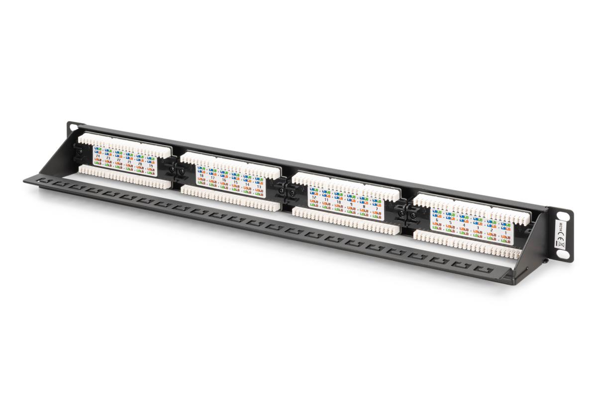 DIGITUS Patch panel - CAT6, Class E unshielded 24-port RJ45, 8P8C, LSA ...