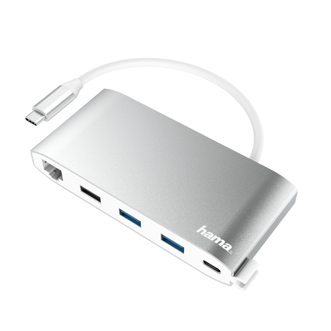 Hub USB-C, multiport, 4 ports, 2 USB-A, USB-C, LAN/Ether.