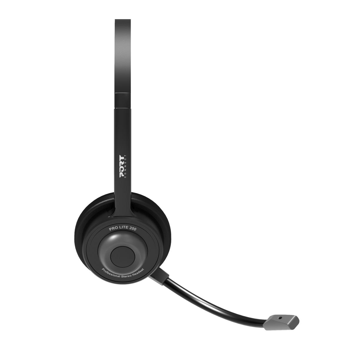 Port designs pro lite 200 universal | bluetooth stereo | mikrofon enc | usb-c | 24 ur | slušalke z mikrofonom 5 Port designs pro lite 200 bluetooth slušalke stranski pogled z mikrofonom