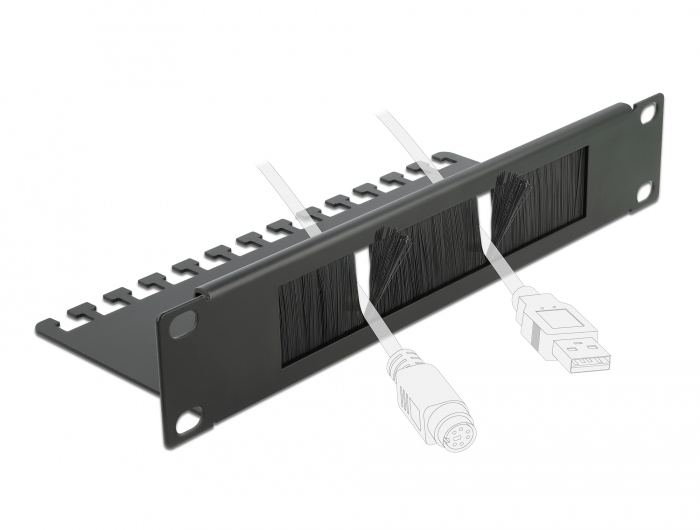DELOCK 10? Cable Management Brush Strip With Cable Support Plate 1u ...