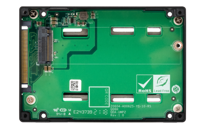 QDA-UMP, Utilisez un SSD M.2 NVMe PCIe dans une baie de lecteur SSD U.2  NVMe PCIe pour PC et NAS