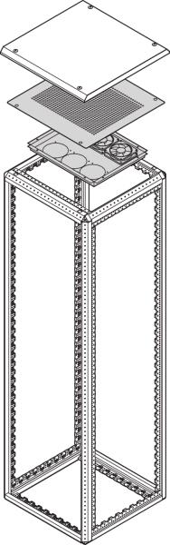 Varistar CP EMC Top Cover with Fan Tray - 600W x 1200D - RAL7021 - Up to 6 Axial Fans (C14 Socket)