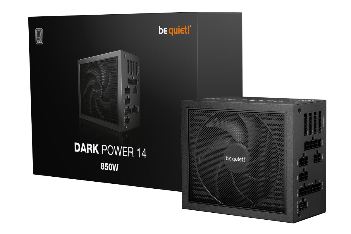 Be quiet! Dark power 14 bp019eu 850w | 80plus titanium atx 3. 1 pcie 5. 1 | modularni atx napajalnik 1 Be quiet dark power 14 850w bp019eu embalaža in modularni atx napajalnik