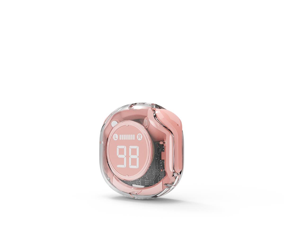 Wireless TWS In-Ear Headset, Transparent - Stereo - Bluetooth - Pink