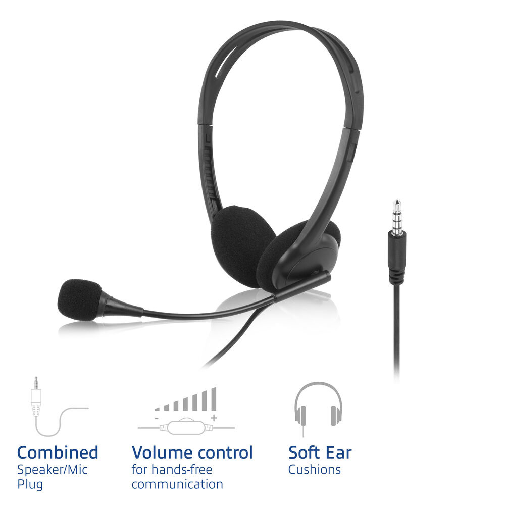 On-Ear Stereo Headset with 3.5mm Audio Jack