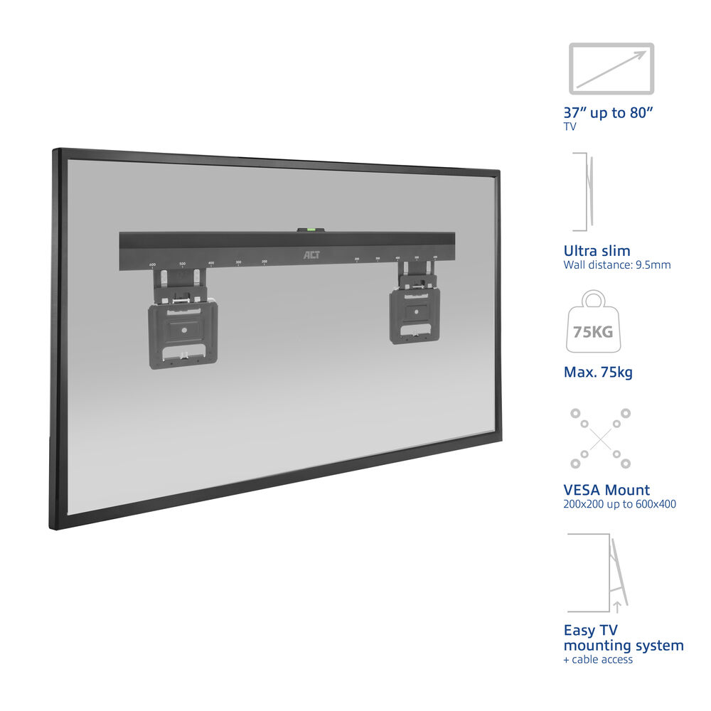 ACT Fixed TV Wall Mount 37in up to 80in ultra slim VESA - AC8356 ...