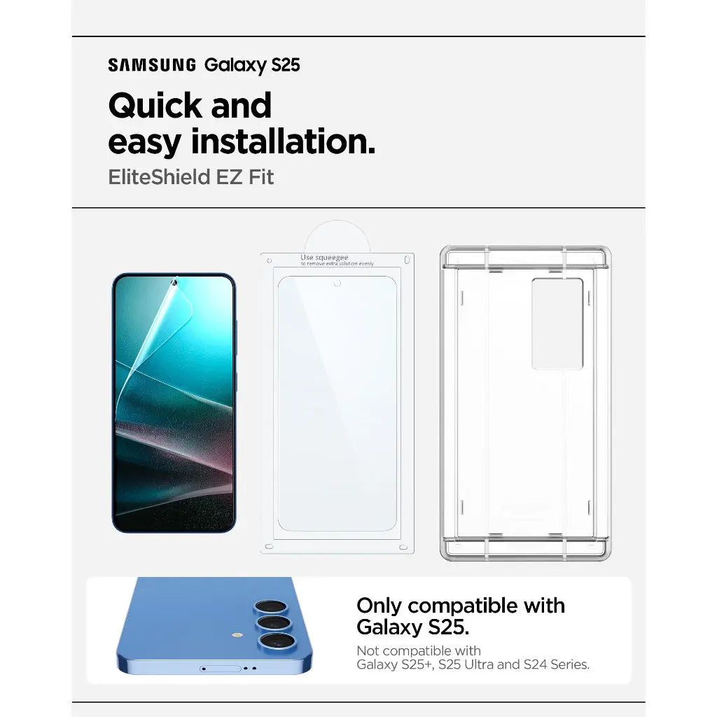 Screen Protector For Galaxy S25 Eliteshield Ez Fit Hd (1p)