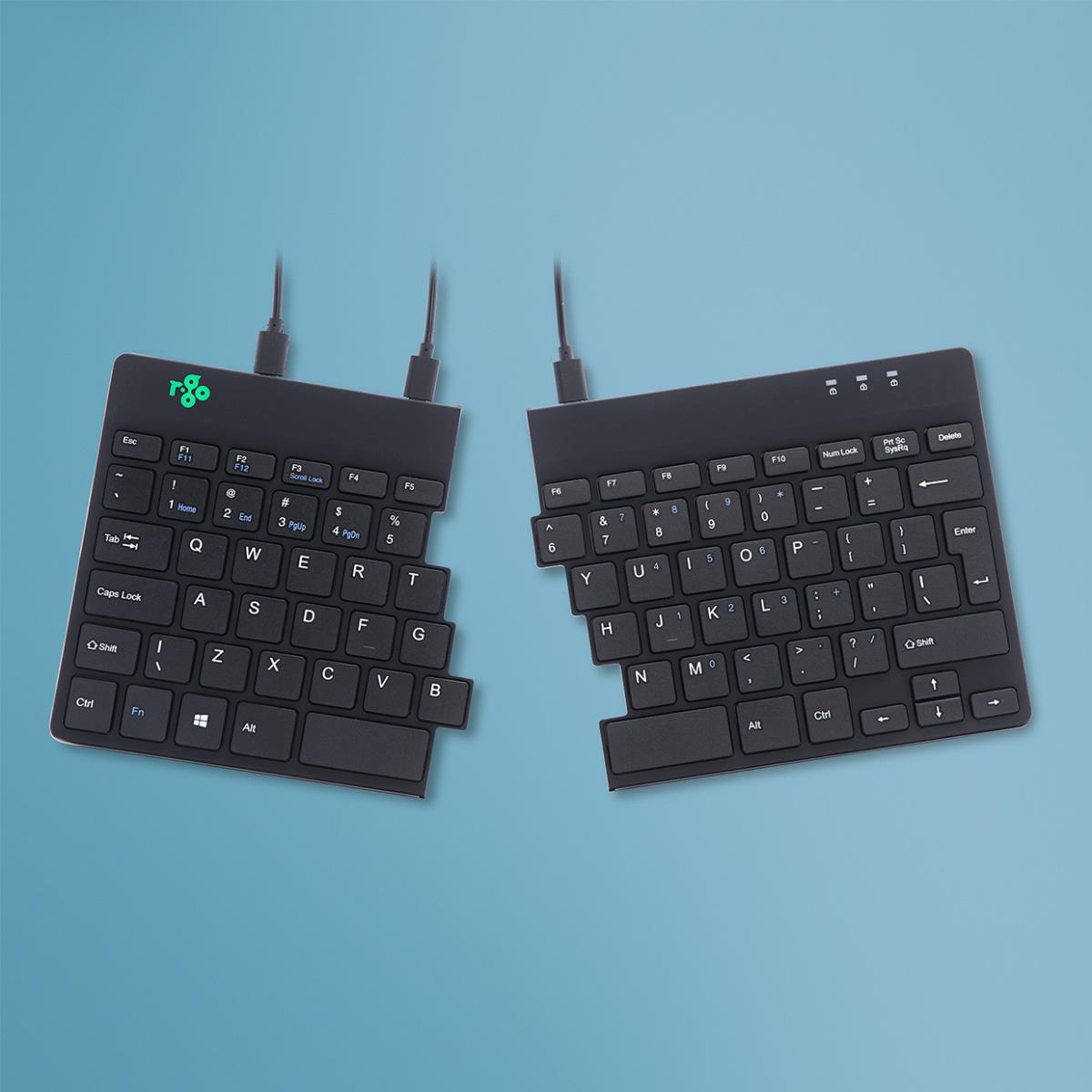 R-Go Split Ergonomic Keyboard, QWERTY(US) - keyboard - QWERTY - US - black  - RGOSP-USWIBL - Keyboards - CDW.ca