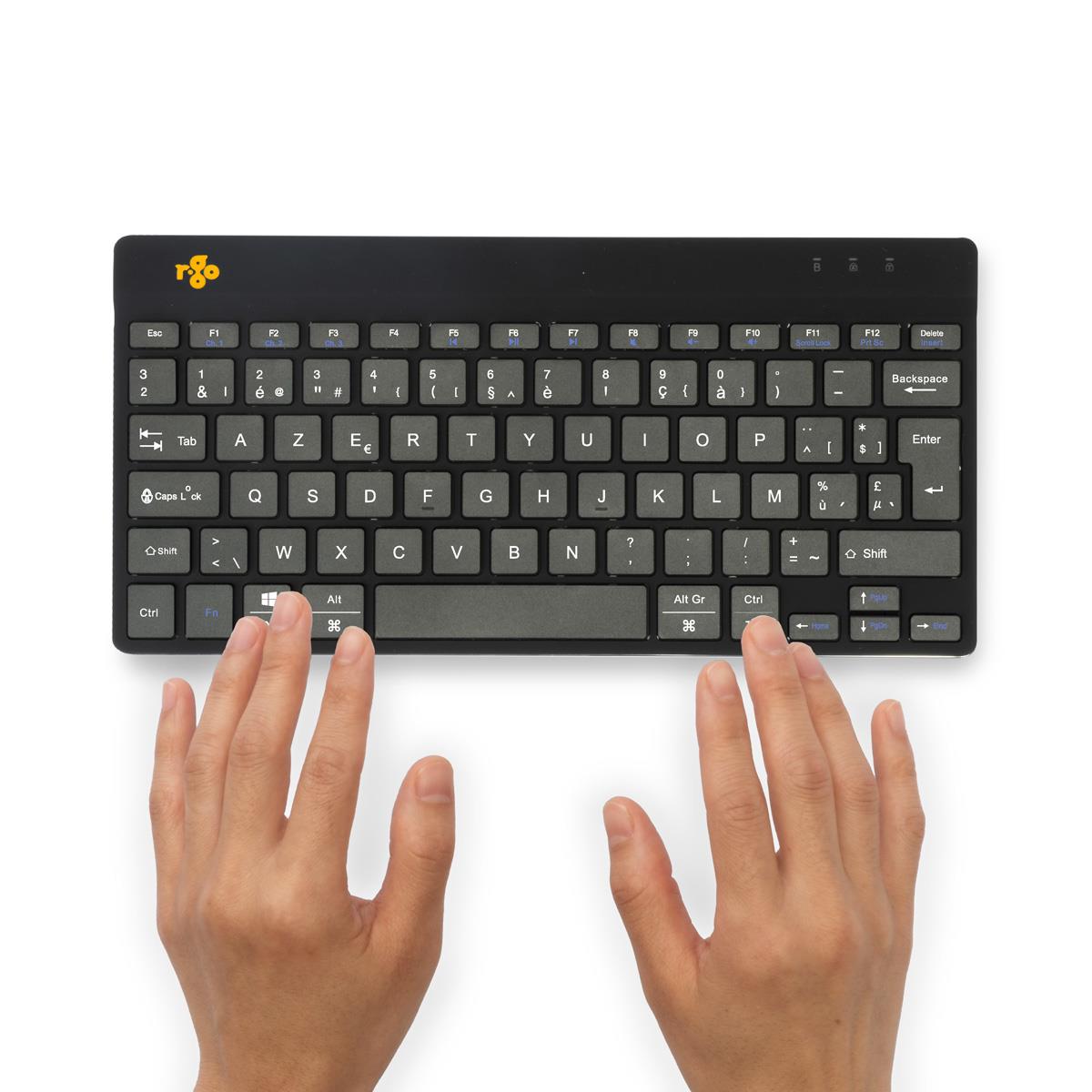R-GO TOOLS Compact Break Ergonomic - Keyboard - Wireless - Black ...
