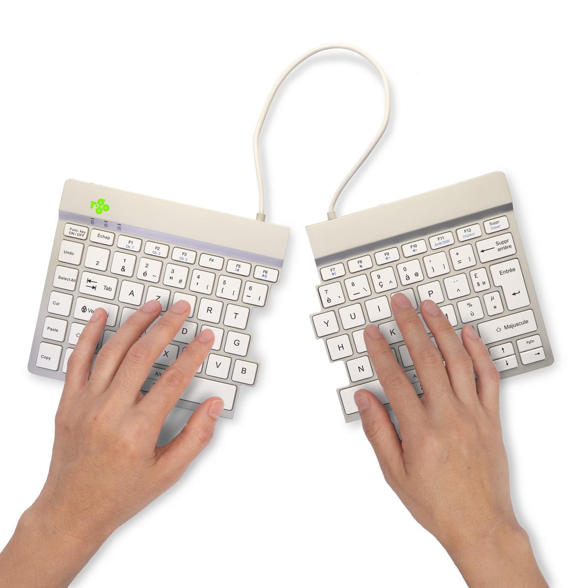 R-GO TOOLS Split Break Ergonomic - Keyboard - Wireless - White - Azerty ...