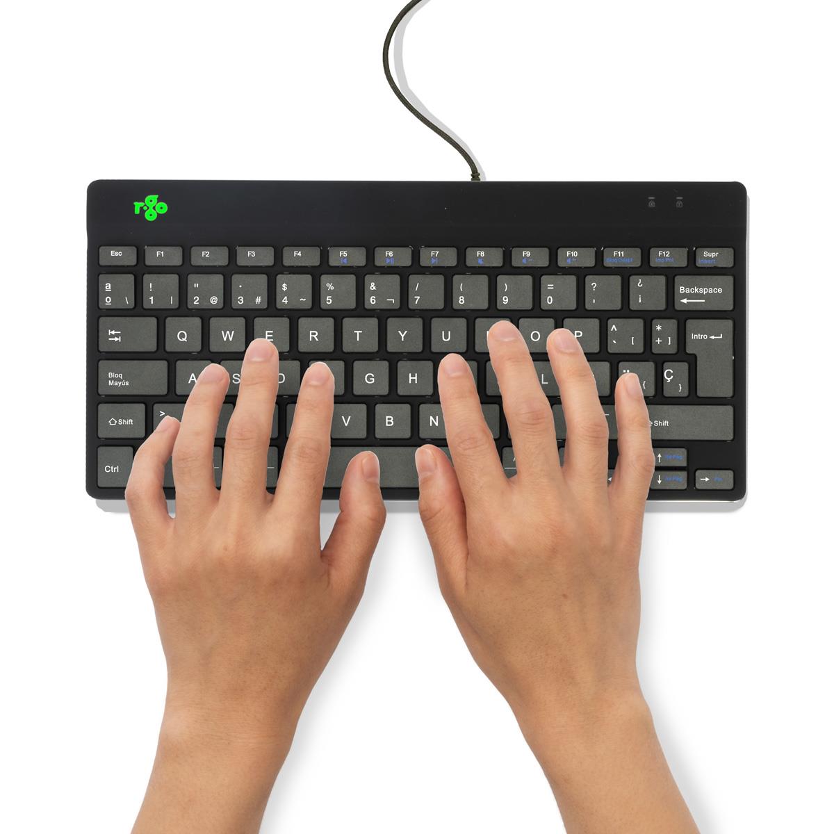 R-GO TOOLS Compact Break Ergonomic - Keyboard - Wired - Black - Qwerty ...