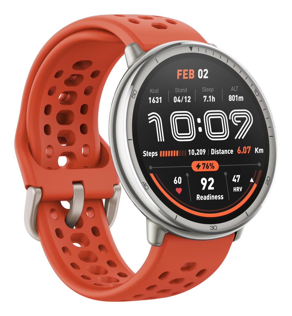 AMAZFIT Smartwatch Active 2 Round Black Leather - W2433EU1N - Redcorp ...