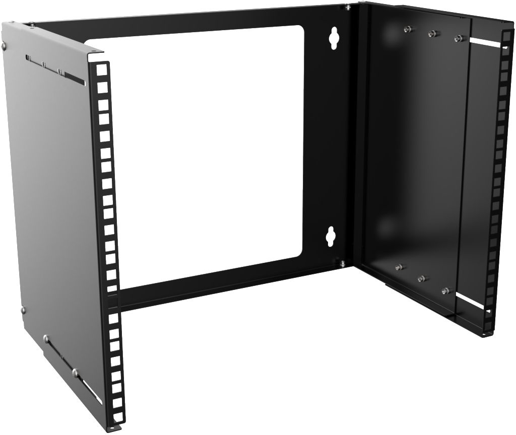 LANVIEW 19in (10U) Adjustable Depth Open Frame Rack Wall Mount - Black ...
