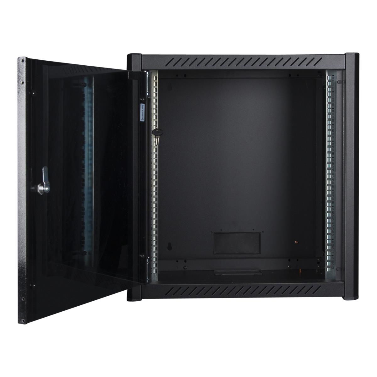 Square Black Rwp LANVIEW 19in (12U) Rack Wall Mount Pro 600 x 450 x 645mm - Black ...