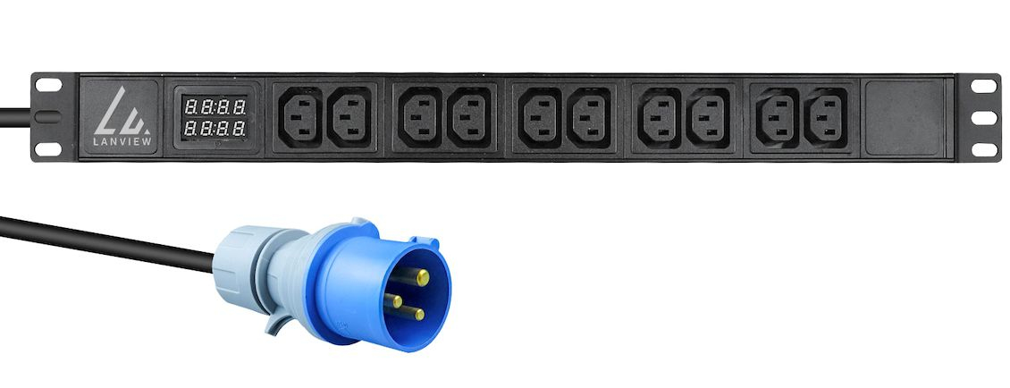 LANVIEW 19in Rack Mount Power Strip - 16a With 10x C13 Socket And Amp ...