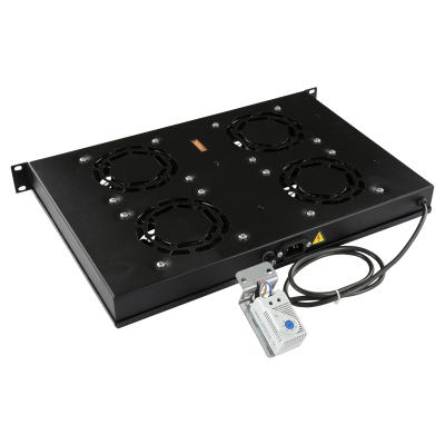 Link Basic Rack Fan LANVIEW 4 Fans - Analog Thermostat - Rack Mount Fan Module 1u ...