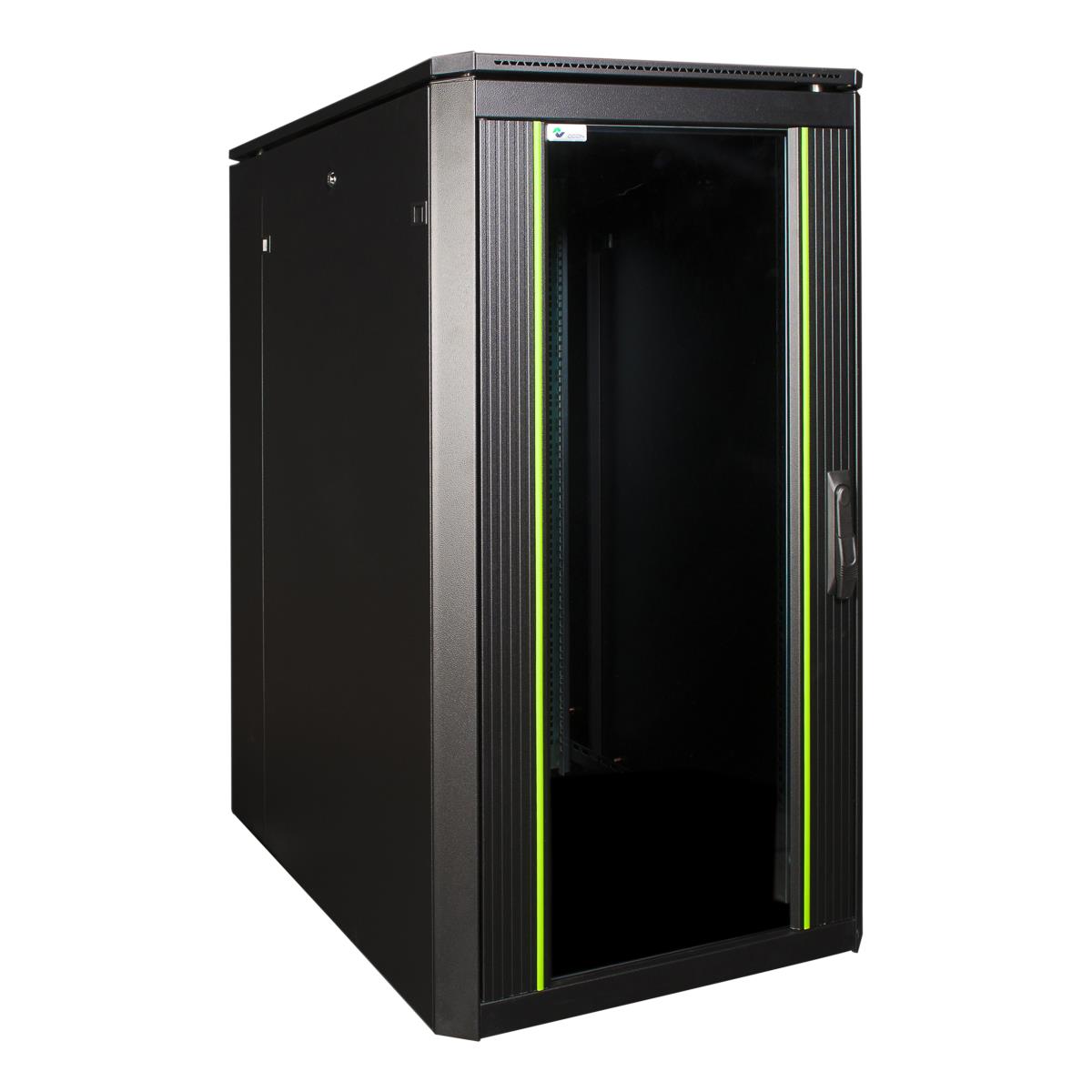 LANVIEW 19in 22u Rack Cabinet 600 x 1000 x 1164mm Data Line - Black ...