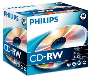 Cd-rw 80 Min 12x Jewel Case 10-pk